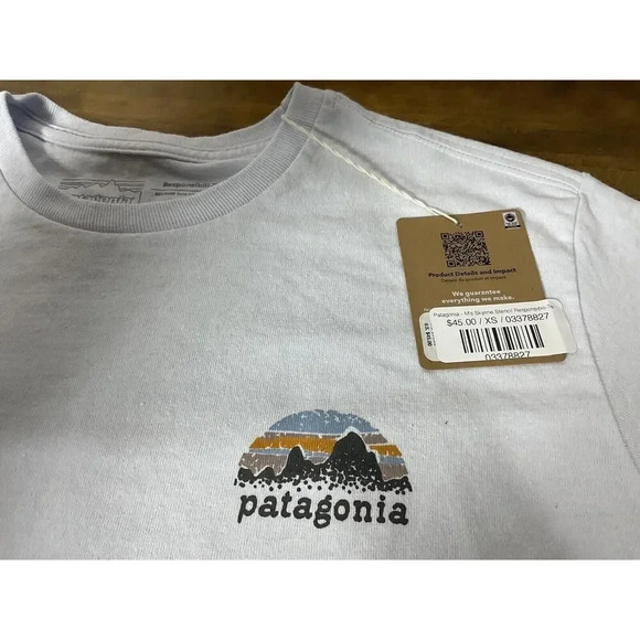 Patagonia Mens Skyline Stencil Responsibili Tee T-Shirt Size XS NWT - Picture 2 of 11